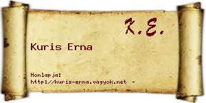 Kuris Erna névjegykártya